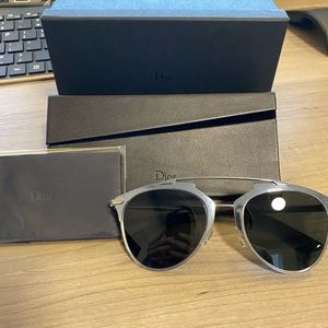 Dior Grey Round Sunglasses